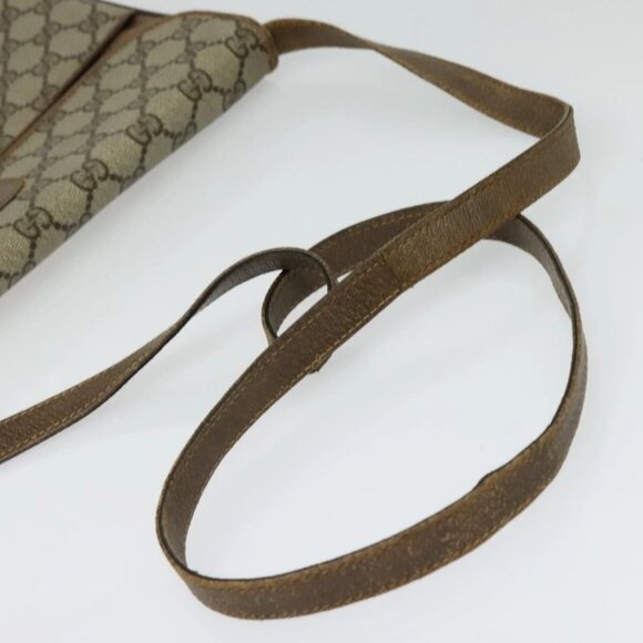 GUCCI GG Supreme Shoulder Bag PVC Beige Gold Auth - Picture 8 of 16